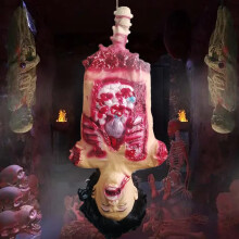 Halloween Hanging Corpse Prop 39.3' Skinned Zombie Decoration with Realistic Gore Effect for Haunted House