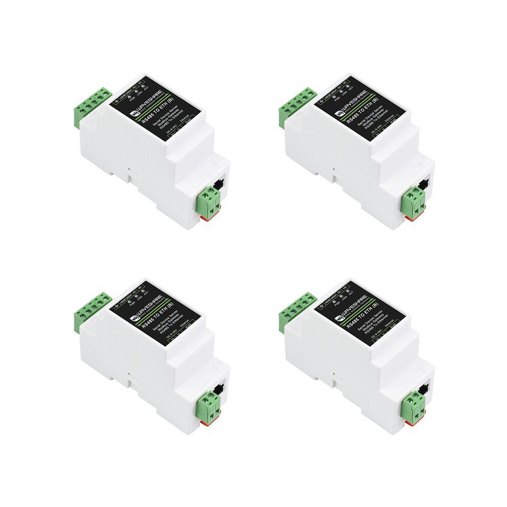 4X Waveshare Rs485 Serial Port Server Rs485 To Rj45 Ethernet Tcp/Ip To Serial Port Module Rail Type Serial Port Server 6032343676974