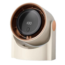 Bureauventilator met 4 Snelheden, Windregeling, Elektrische Hogesnelheidsventilator, USB-Oplaadbare Circulatiekoelventilator, Beige