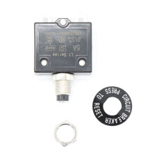 5X 5A Circuit Breaker 12V/24V Push Button Resettable Thermal Circuit Breaker Panel Mount with Waterproof Cap