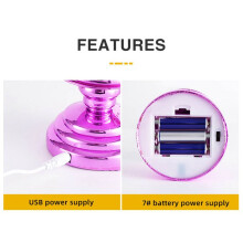 2X LED Christmas Candles Colour Changing LED Water Candle with Glitter Flameless LED Candle Lights Desk Table, Rose Red