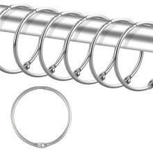 24X Anneaux de Rideau de Douche, Crochets, Anneaux de Rideau de Douche Antirouille, Anneaux de Douche Ronds Anti-Chute pour Rideau, Argent