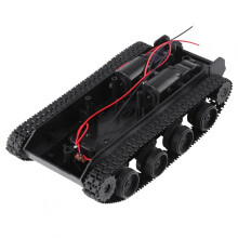 Lightweight Shock‑Absorbed Tracked Robot Tank Chassis Kit with 130 Motors 3V‑7V DIY Mobile Platform Black