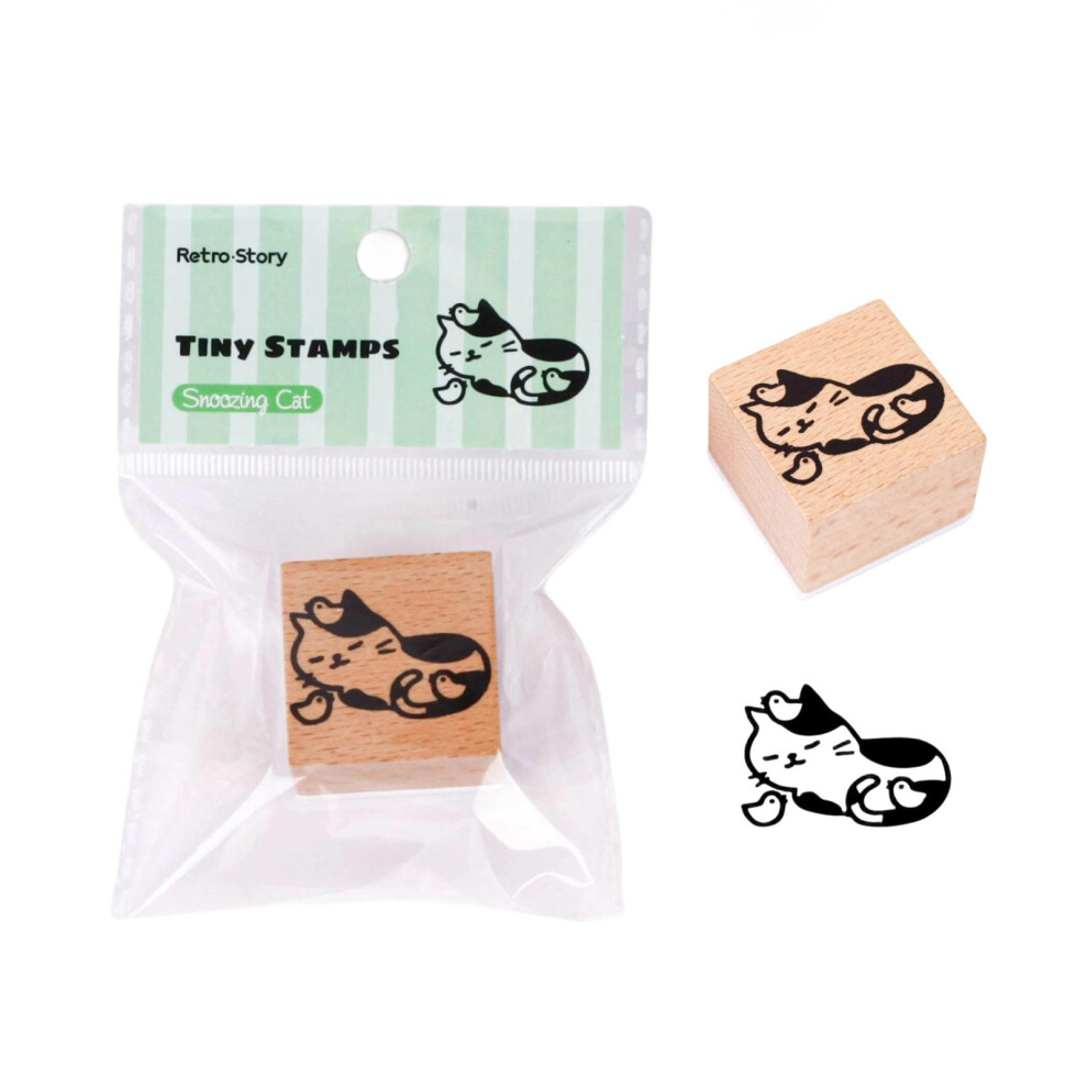 Artistic Wood Cats Themed Stamps For Scrapbooking Bullets-sleep