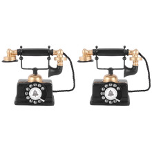 2X Industrie Dachboden Retro Dreh Telefonmodell Handwerk Dekoration Cafe Wohnzimmer Anzeige Schmuck Dekoration