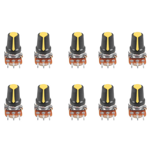 10 Piece 100K Ohm 3 Terminals Linear Taper Rotary Audio B Type Potentiometer Pot