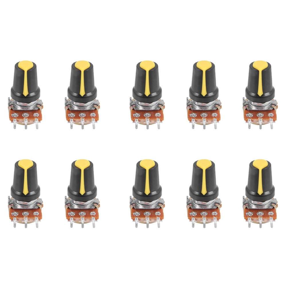 10 Piece 100K Ohm 3 Terminals Linear Taper Rotary Audio B Type Potentiometer Pot 6032898401953
