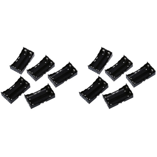 10 Pezzi Nero Plastica 2 x 3.7V 18650 Batterie 4 Pin Custodia per Batteria 1