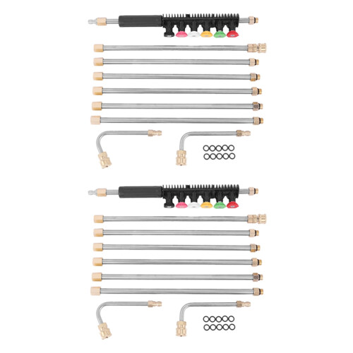 2 set Pressure Washer Extension Wands - 120 Inch Power Washer Gutter Cleaning Tools, Telescoping Replacement Lance