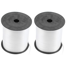 2 Roll Balloon Ribbon 225M 5mm for Wedding Party(White)