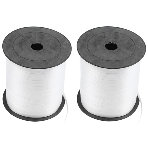 2 Roll Balloon Ribbon 225M 5mm for Wedding Party（White）