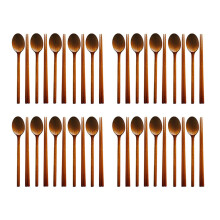 ÁRbol de Azufaifo Hecho A Mano Vajilla Coreana de Madera Utensilios de Combinación, 20 Juego de Cucharas Y Palillos
