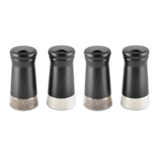 Pepper Shakers with Adjustable pour Holes Elegant Stainless Steel Salt and Pepper Dispenser Perfect for Sea Salts 4Pcs
