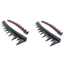 2X Reflective Motorcycle Helmet Mohawk Spikes Rubber Saw with Red Helmet Decals(Helmet Not Included)