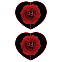 2X Rose Flower Rotating Ring Box, Vorschlagsbox, Rose Hochzeits Verlobungsring Box (Ohne Ring)