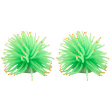 2X Aquarium Dekorative Gruene Silikon Seeanemonen Fischbehaelter Verzierung
