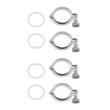 4 Teilige Tri-Clamp Stahl Single Pin Hochleistungs Tri Clamp mit FlüGel Mutter für Ferrule Tc mit Silikondichtung 2 Zoll