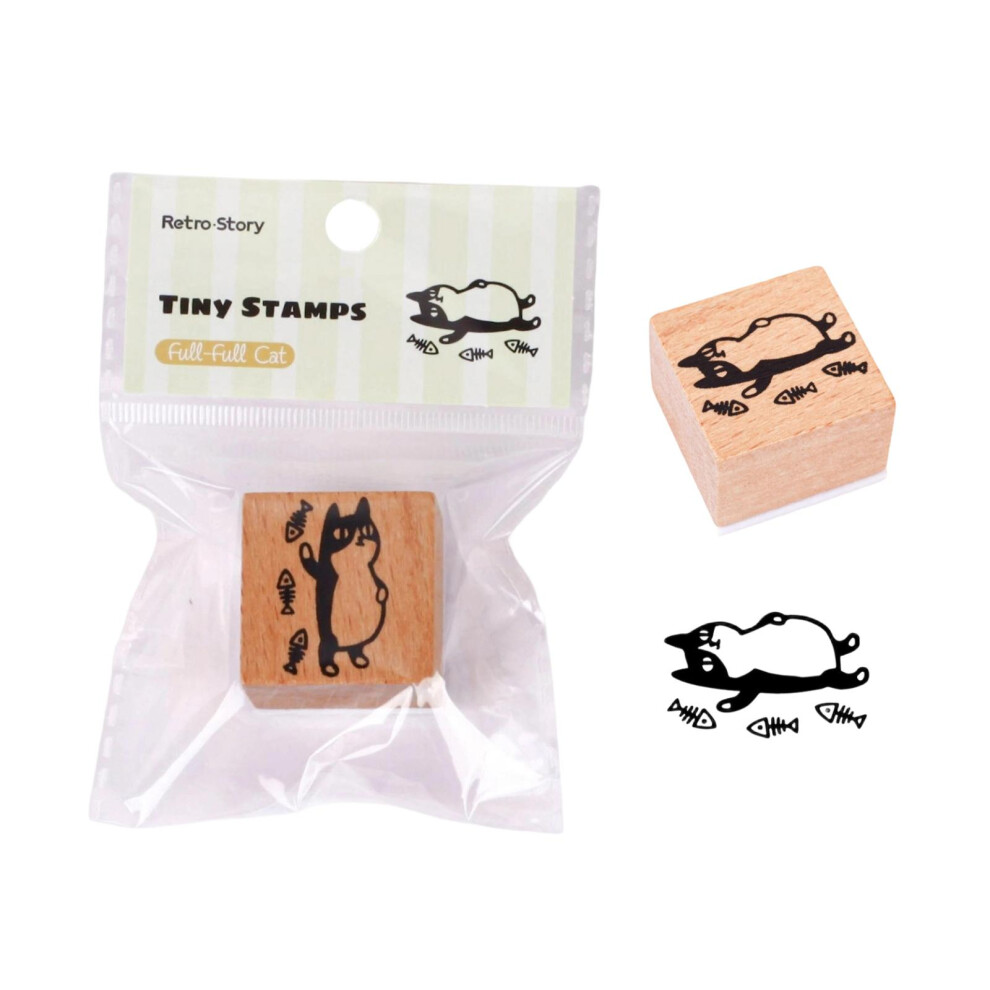 Adorable Cats Shaped Small Wood Stamps For Handcraft-full