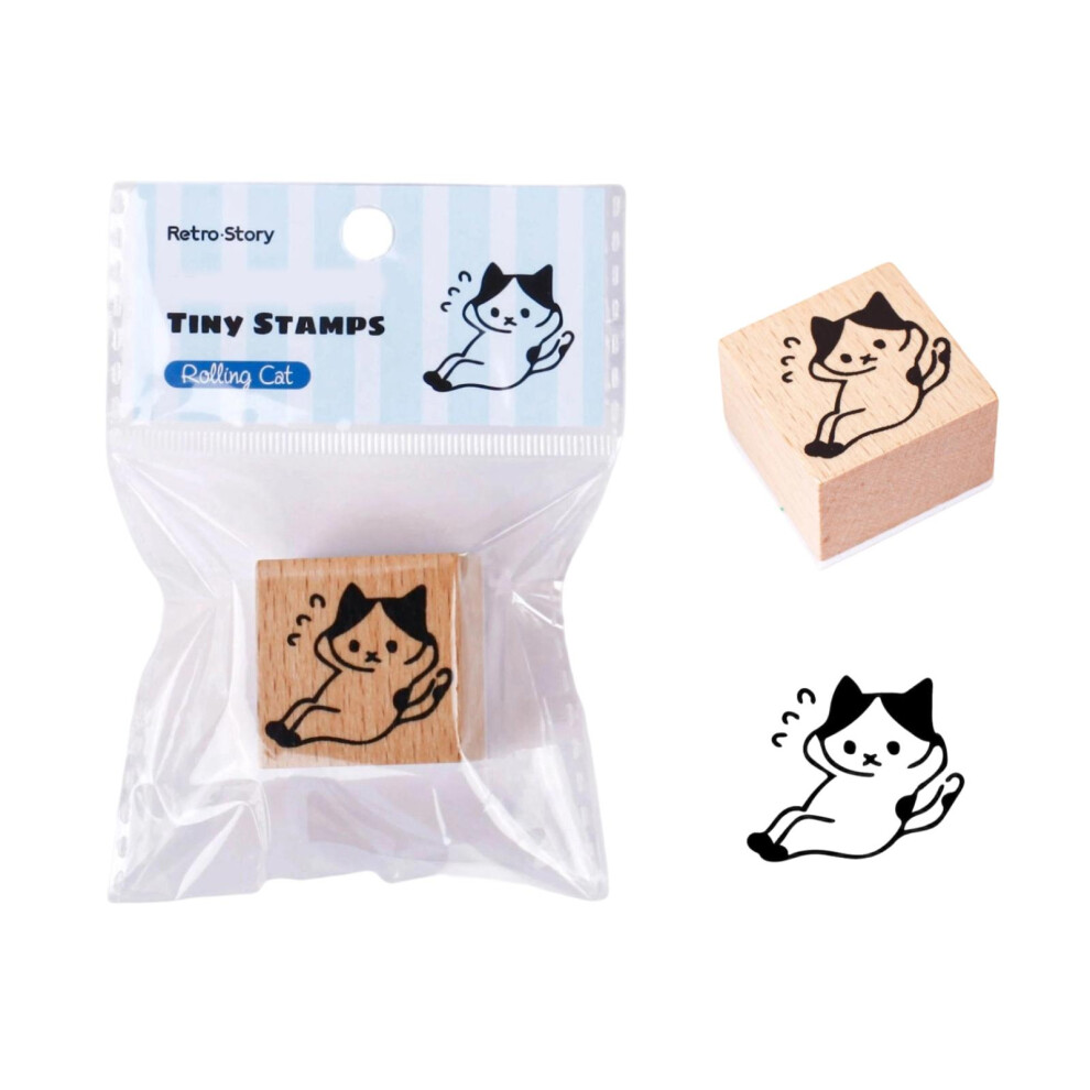 Creative Handmade Wooden Cats Stamps For Journal-roll