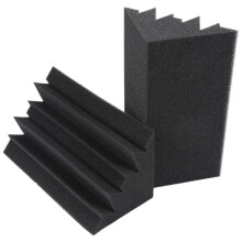En Noir L'Insonorisation Isolation Basse Piege Acoustique Mur Mousse Matelassure Studio Mousse Carrelage (40PCS, Noir)
