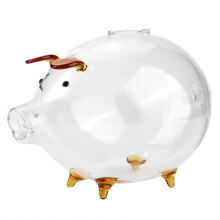 Tirelire en forme de cochon au design transparent et créatif, adorable tirelire en verre transparent pour enfants et adultes.