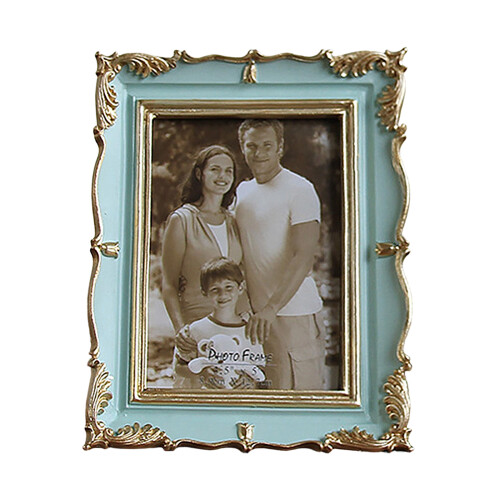 Tabletop Display Photo Frame with Carved-Light Green 7 inches