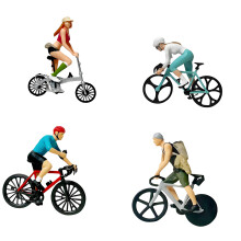 Delicate 1:64 Bicyclist Miniature Resin Art Piece Resin-Suit
