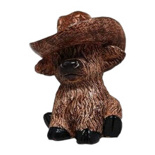 Cowboy Highlands Koe Hars Beeldje Highlands Koe Kabouters met