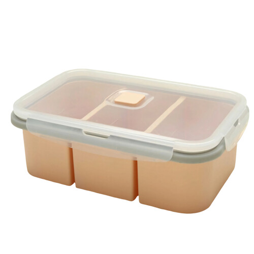 Lunchbox-Eiswürfelform mit Deckel, 1/2/3/4/6 Fächer,-Rosa 3