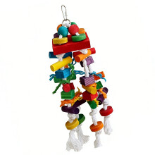 Interactive Wood Block Bird Chew Toy For Small to Large Parrots