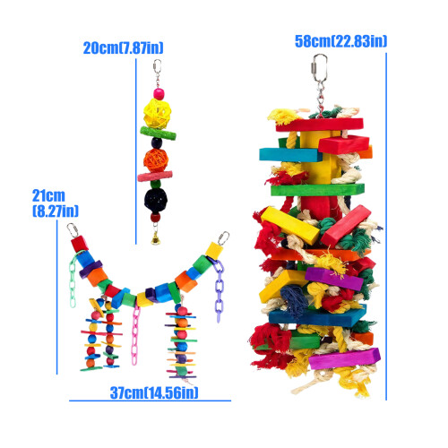 Chewing Enrichment Toy For Medium Sized Birds Wood Bright 2