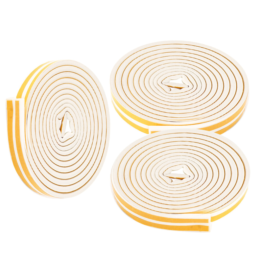Soundproof Window Door Sealing Strip 3Pcs 5M White 9X6mm Self Adhesive 7641392334118