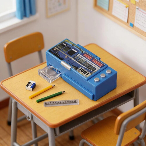 Pencil Box Functional Miniature Pencil Holder Container-Blue 2