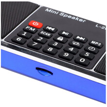 2X Rechargeable Stereo L-288 FM Radio Speaker LCD Screen Support TF Card USB Disk MP3 Music Player Loudspeaker(Blue)