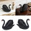 Geese Sculpture Decors Geese Statue Model Table Decors-Black 2
