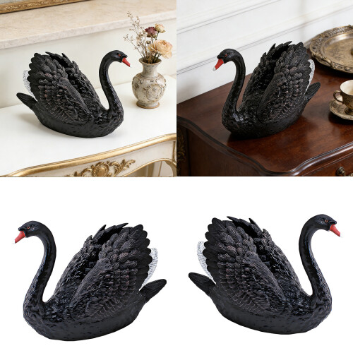 Geese Sculpture Decors Geese Statue Model Table Decors-Black 1