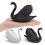 Geese Sculpture Decors Geese Statue Model Table Decors-Black 5