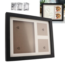 Pfotenabdruck-Rahmen DIY-Set Weiß Schwarzes Kiefernholz Fot Rahmen