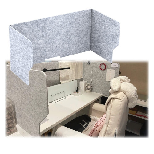 Desktop Privacy Screen 3 Panel UShaped Foldable Desk Partition Noise Reduction Divider for Office