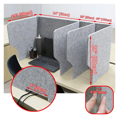Desktop Privacy Screen 3 Panel UShaped Foldable Desk Partition Noise Reduction Divider for Office 1