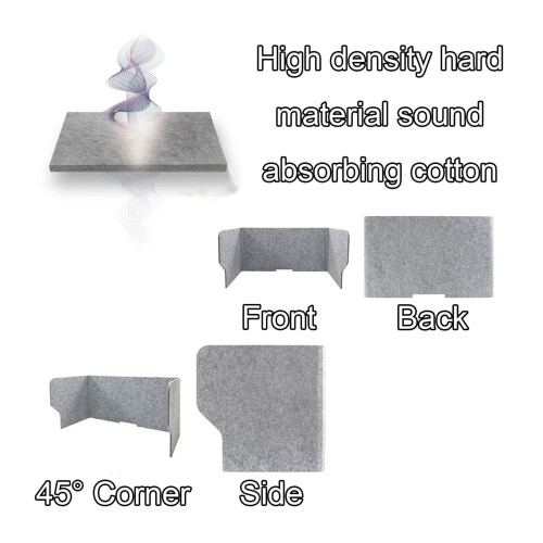 Desktop Privacy Screen 3 Panel UShaped Foldable Desk Partition Noise Reduction Divider for Office 2