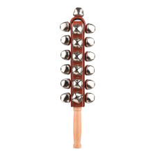 Wooden Handheld Jingle Bells Stick with Durable Metal Bells and Ergonomic Grip for Christmas Decor