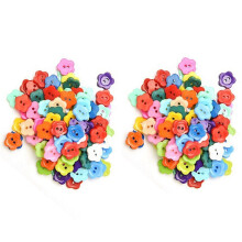 200 Pcs/Lot Plastic Buttons Sewing DIY Decals for Children Plum Flower
