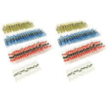 200Pcs Solder Seal Heat Shrink Butt Connectors Terminals Electrical Copper with Case(70Red 60Blue 50White 20Yellow)