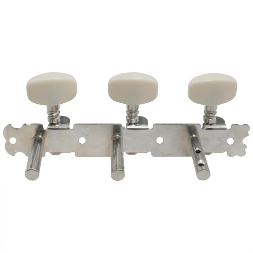Silver Acoustic Guitar Tuning Pegs with Beige Knobs, 3Row DoubleHole Keys for Smooth Easy Tuning 2