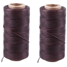2X 260M 150D 1MM Leather Sewing Waxed Wax Thread Hand Needle Cord  DIY New Color:Dark Brown
