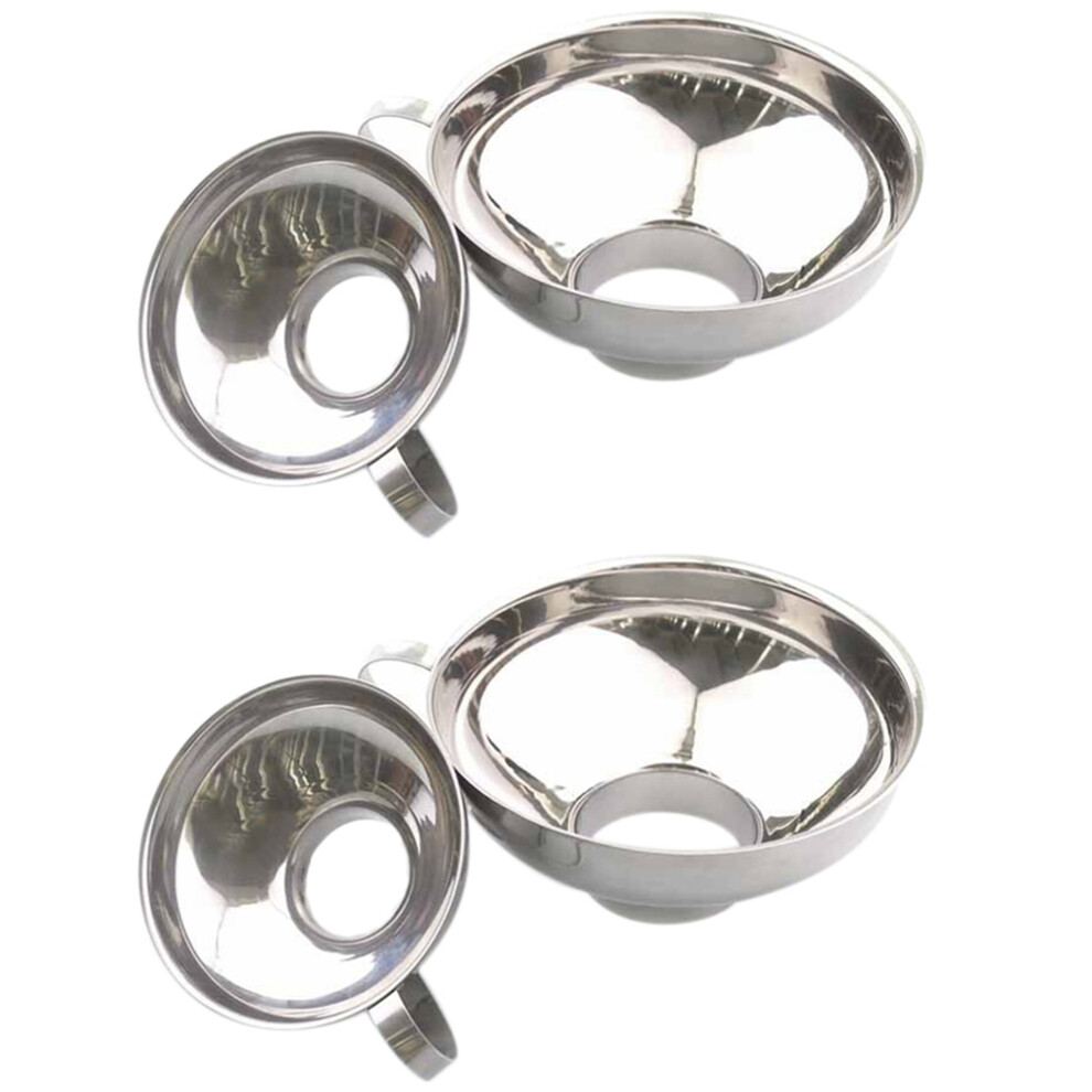 4 Pcs Set Funnel For Wide And Regular Jars Useful Stainless Steel Wide Mouth Canning Funnel Large Mouth Funnels 6031612561874