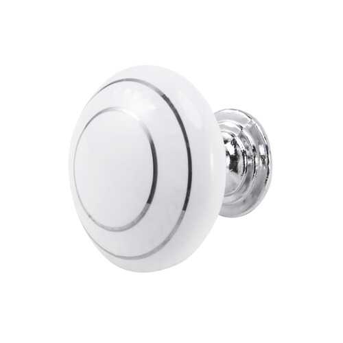 2 x Ceramic Door/Wardrobe/Cabinet/Cupboard Knob Handle Drawer White 1