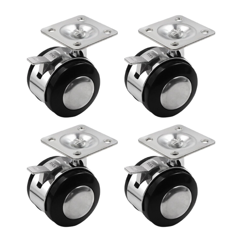 4X 2 Inch Swivel Caster Wheels With Brakes, Plate, Quiet Industrial Casters For Workbench 9771547458456