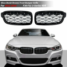 2X Front Kidney Grill, Front Hood Diamond Grille Meteor Grill For- F30 F31 F35 320I 328I 335I 2012-2018